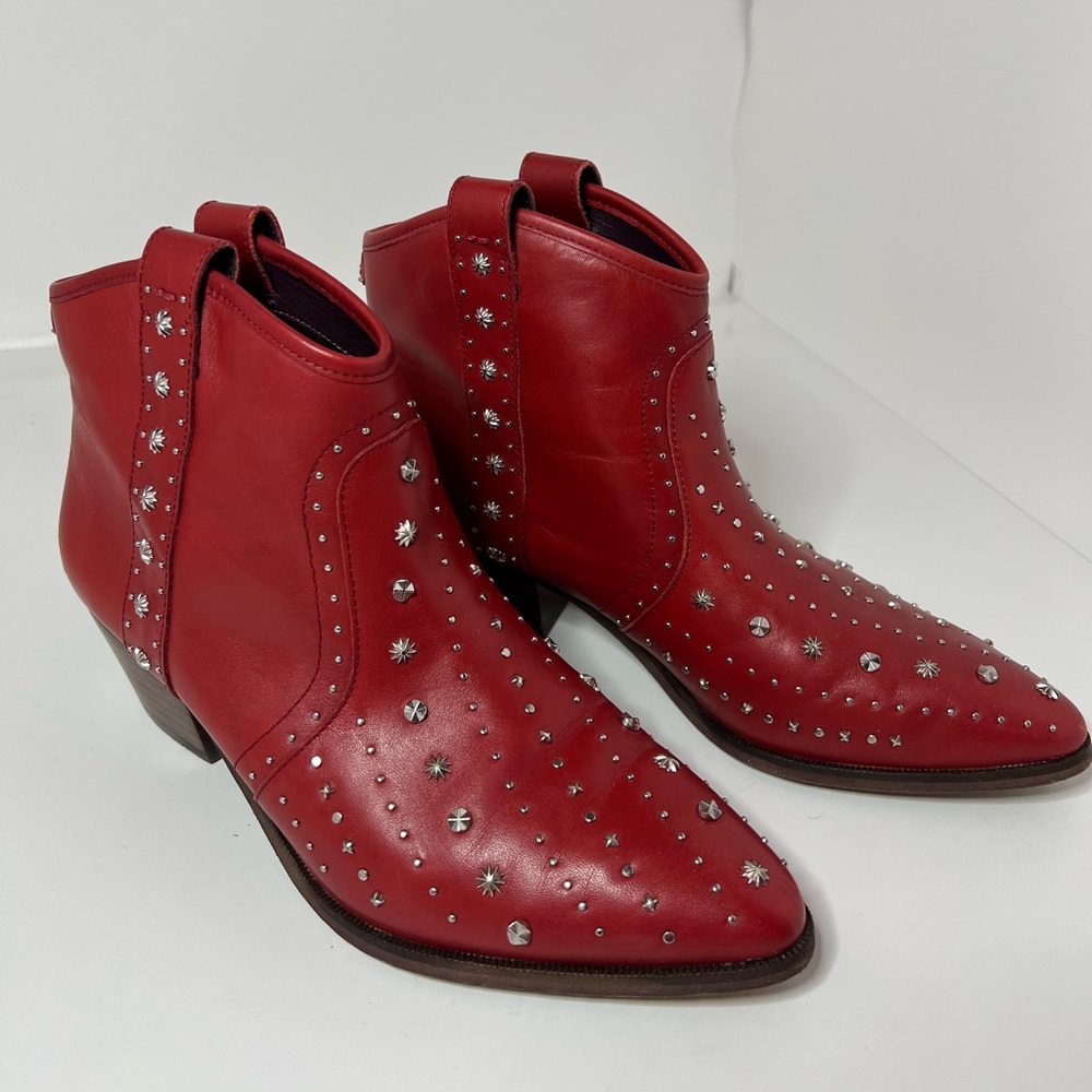 Sam Edelman studded red booties